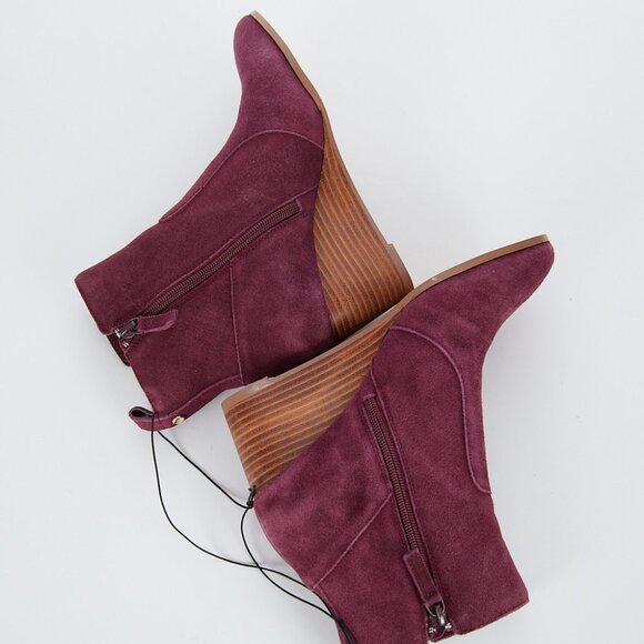 Violet & Red Suede Jay Jay Bootie in Burgundy Women's 8.5 NWOT - Picture 6 of 7